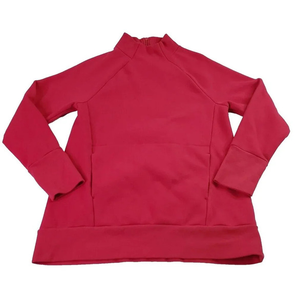 Fabletics x Madelaine Petsch Sweatshirt Women M Red 1/2 Zip on Back Pullover Gym - Picture 1 of 16